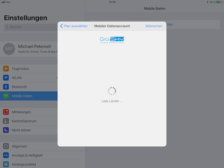 iPad Settings Screenshot
